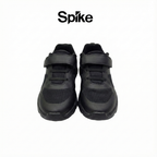 Spike black kids school shoes with Velcro straps, photo 3