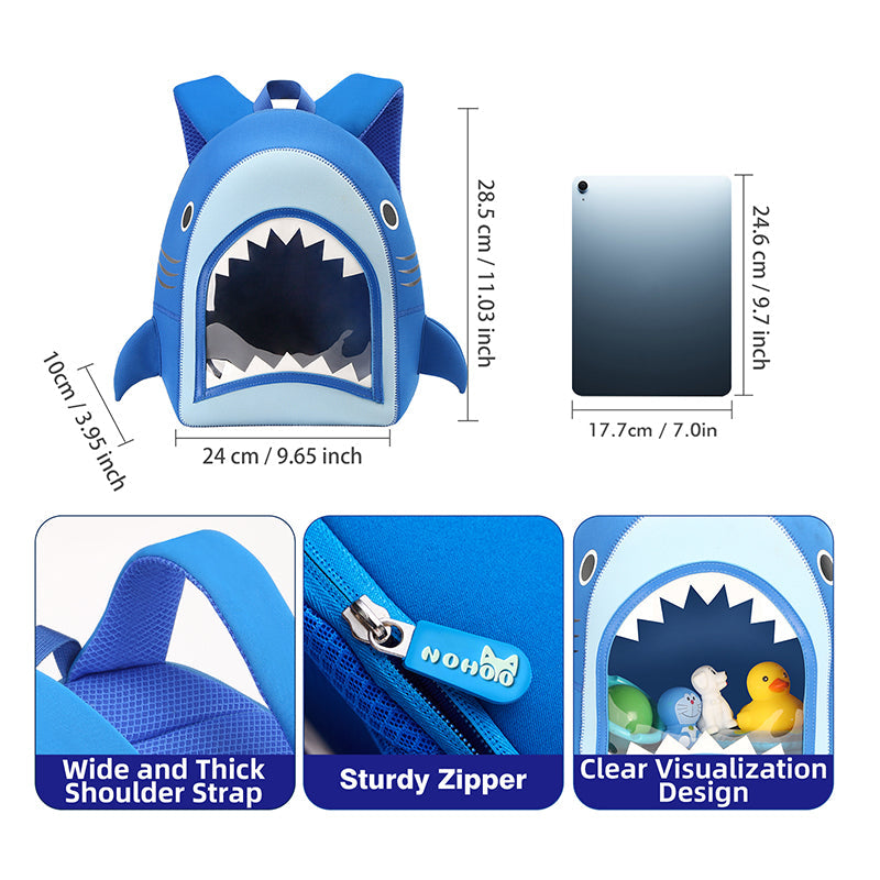 Nohoo Shark toddler backpack, photo 9