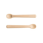 Two Hegen silicone infant spoons in taupe