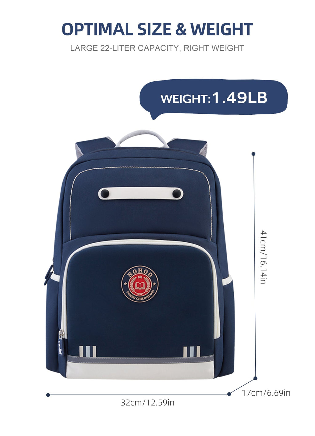 Nohoo Varsity primary school backpack, photo 4