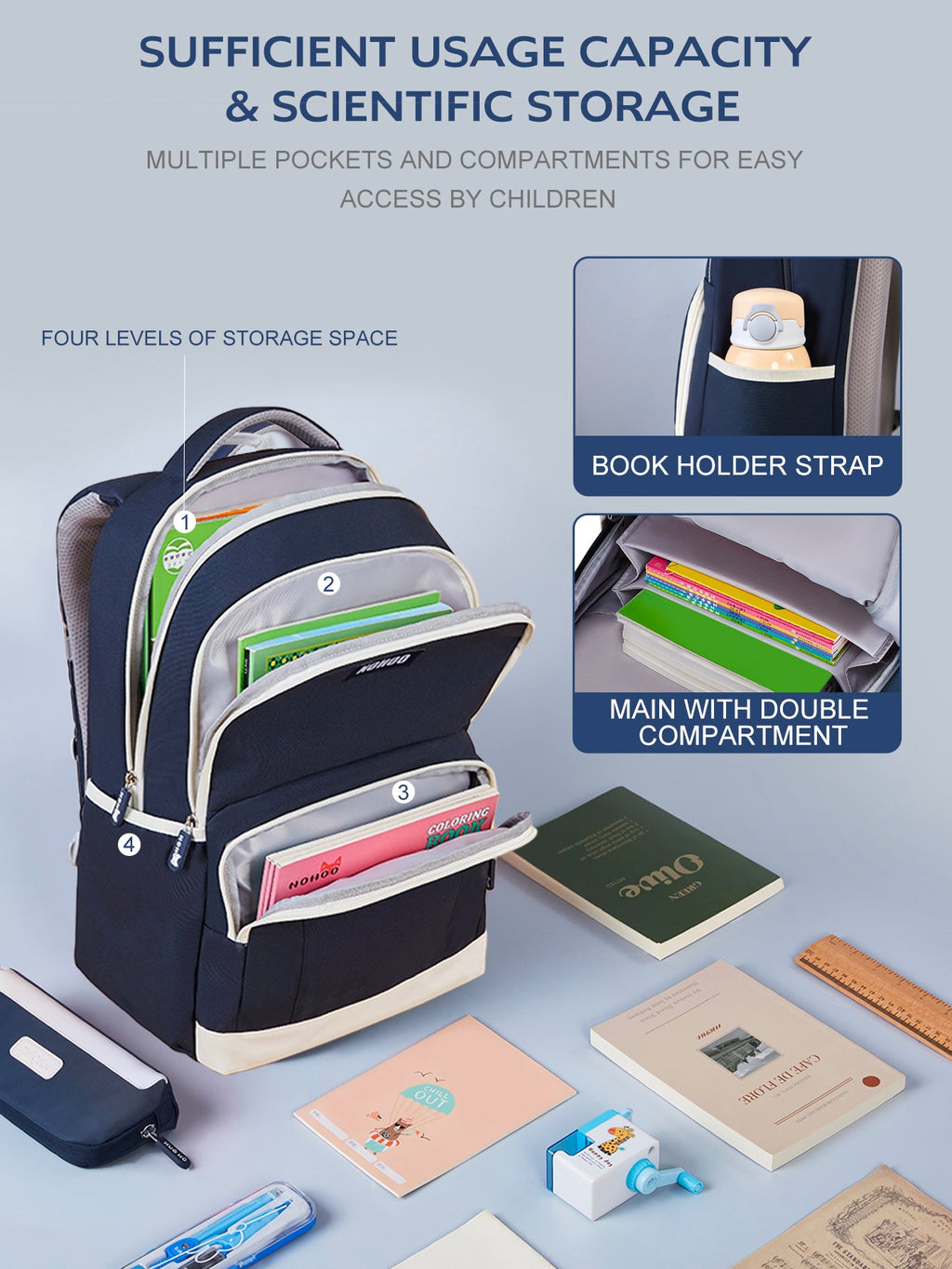Nohoo Classic primary school backpack, photo 5