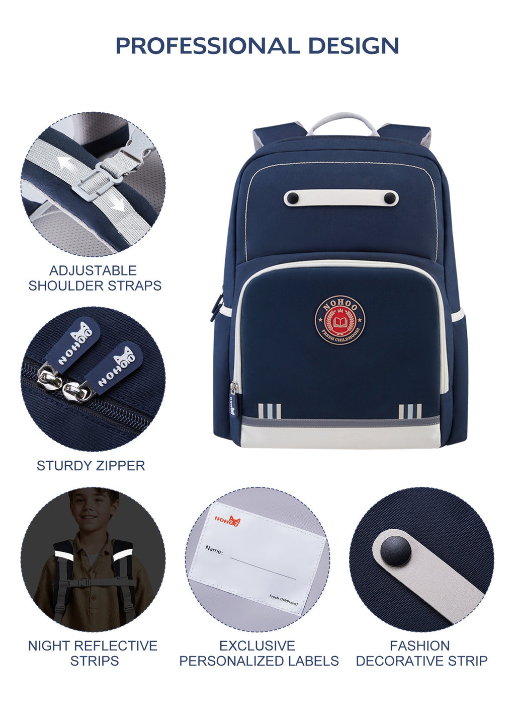 Nohoo Varsity primary school backpack, photo 8