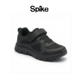 Spike black kids school shoes with Velcro straps