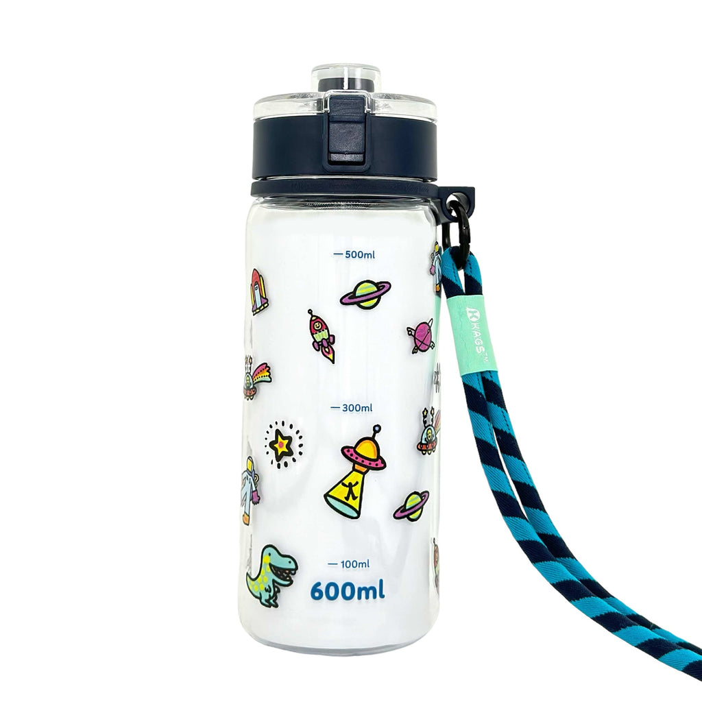 KAGS AquaRecharge 600ml Tritan water bottle, cartoon series, with crossbody strap, photo 4