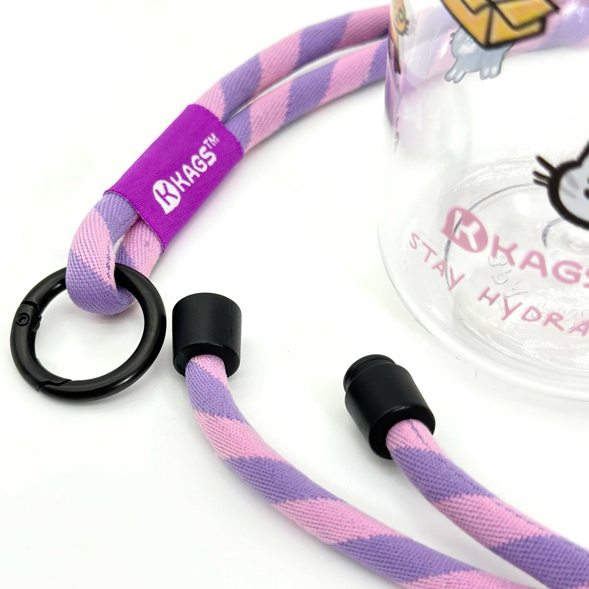 KAGS AquaRecharge 600ml Tritan water bottle, cartoon series, with crossbody strap, photo 22