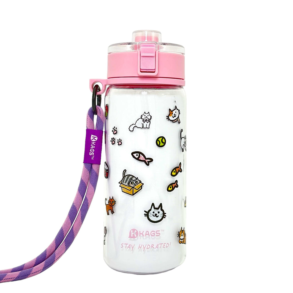 KAGS AquaRecharge 600ml Tritan water bottle, cartoon series, with crossbody strap, photo 20