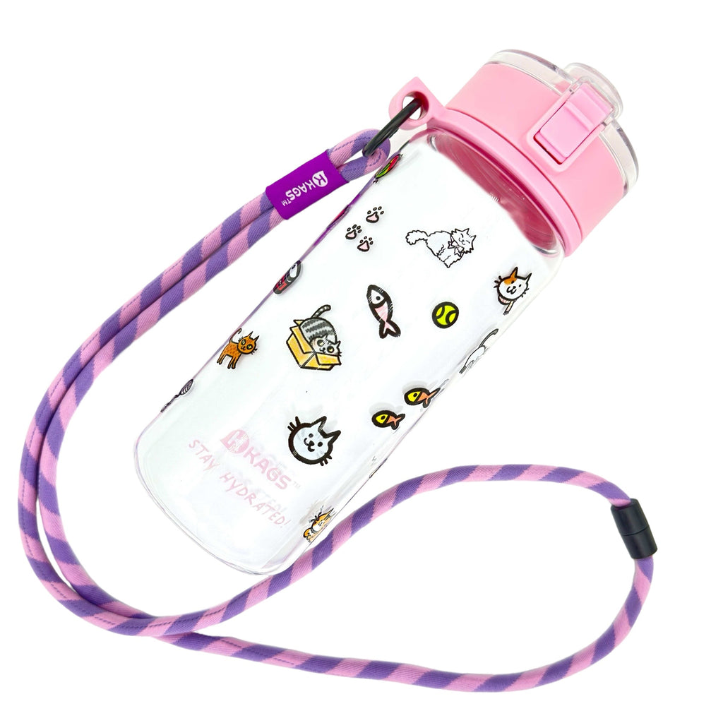 KAGS AquaRecharge 600ml Tritan water bottle, cartoon series, with crossbody strap, photo 24