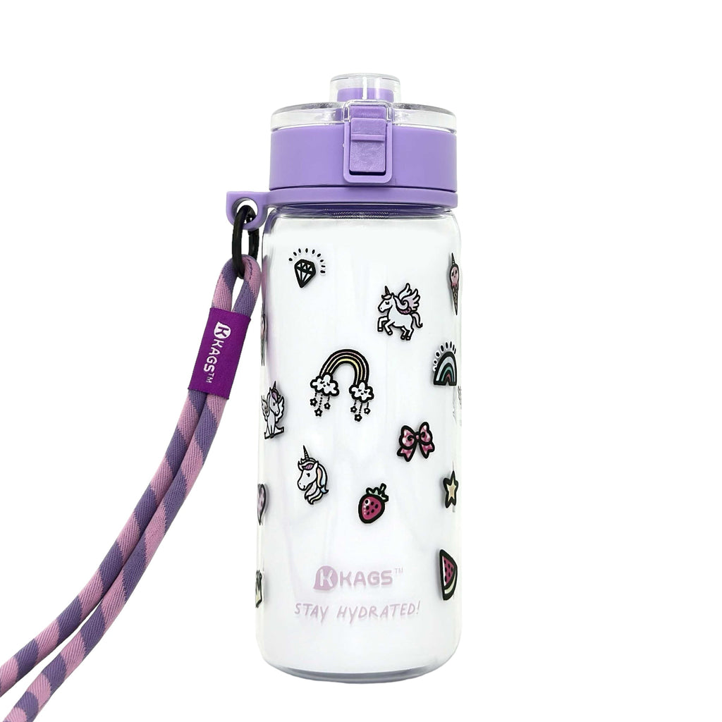 KAGS AquaRecharge 600ml Tritan water bottle, cartoon series, with crossbody strap, photo 14