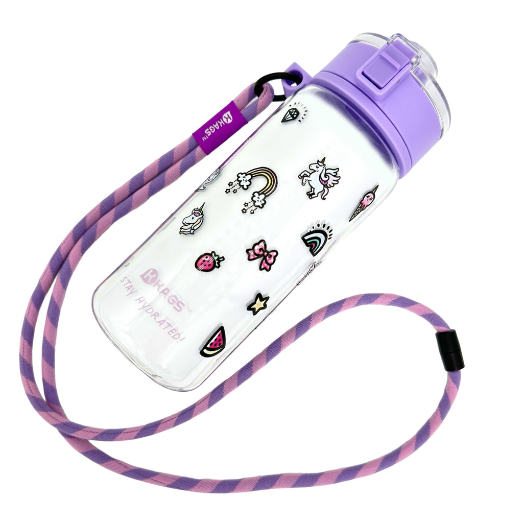 KAGS AquaRecharge 600ml Tritan water bottle, cartoon series, with crossbody strap, photo 18