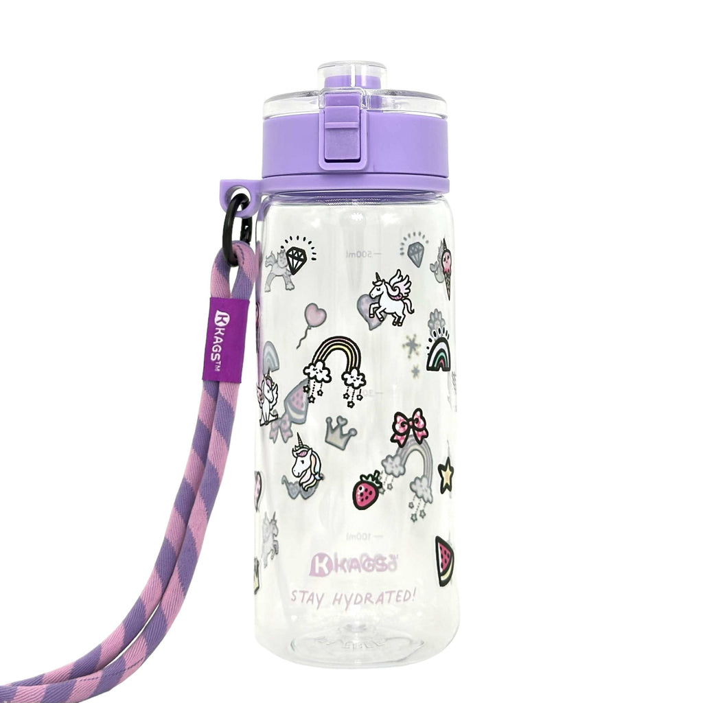 KAGS AquaRecharge 600ml Tritan water bottle, cartoon series, with crossbody strap, photo 19