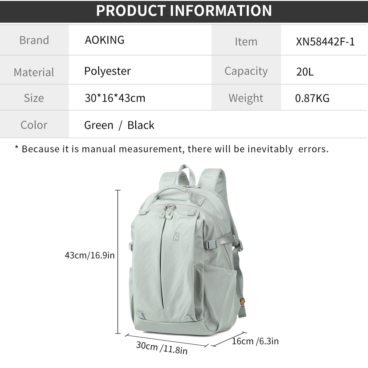 AOKING Extra Security Travel Backpack XN58442F, photo 21