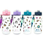 KAGS AquaRecharge 600ml Tritan water bottle, cartoon series, with crossbody strap