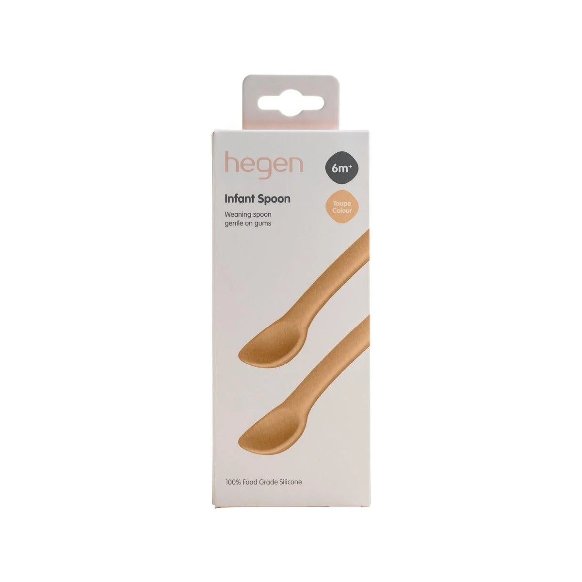 Two Hegen silicone infant spoons in taupe, photo 3