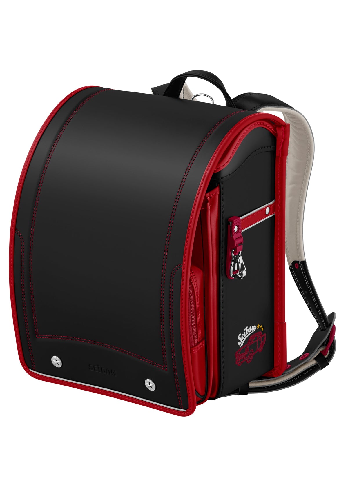 Seiban V2 Randoseru in black x carmine red