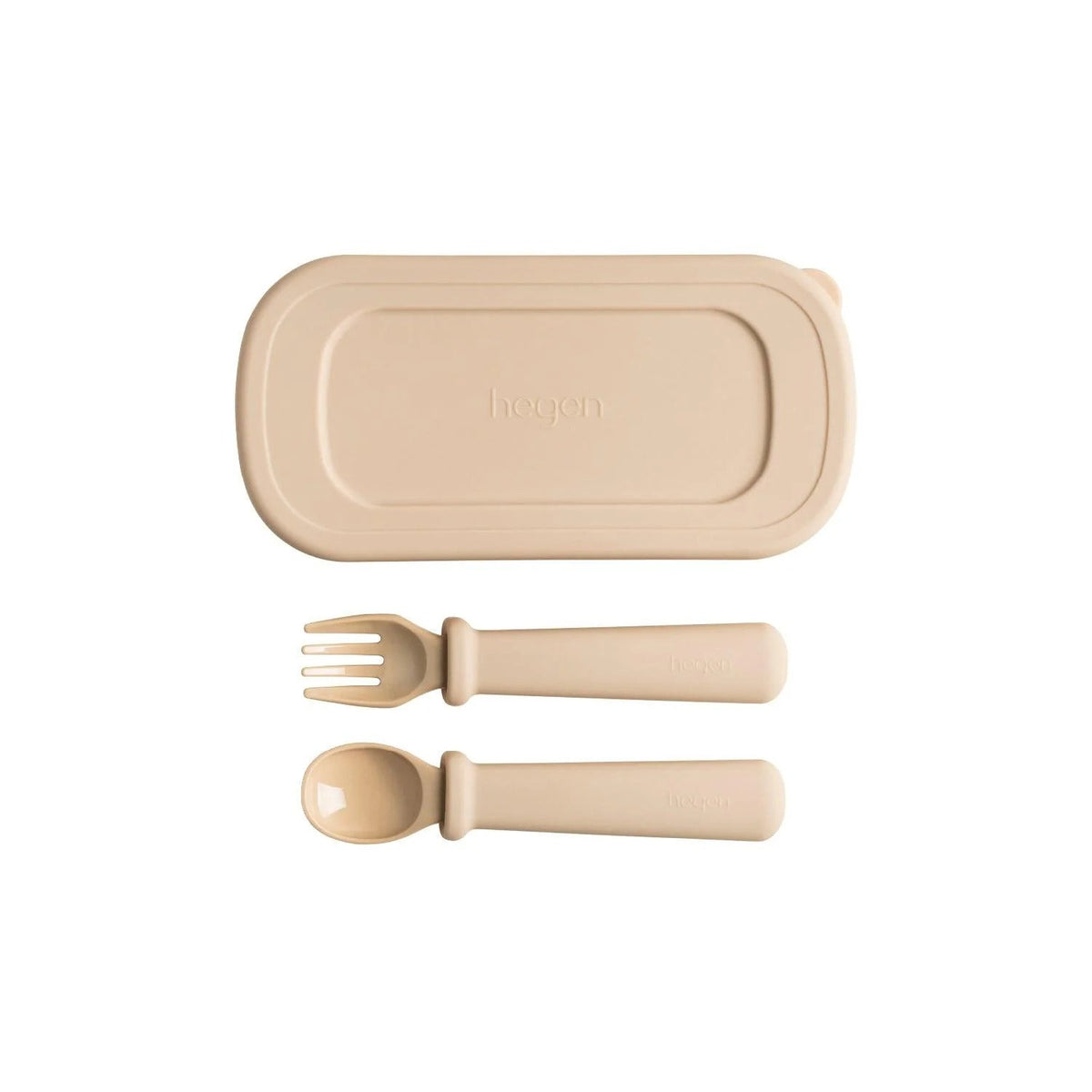 Hegen Mealtime Starter Kit in taupe with foldable placemat, photo 4