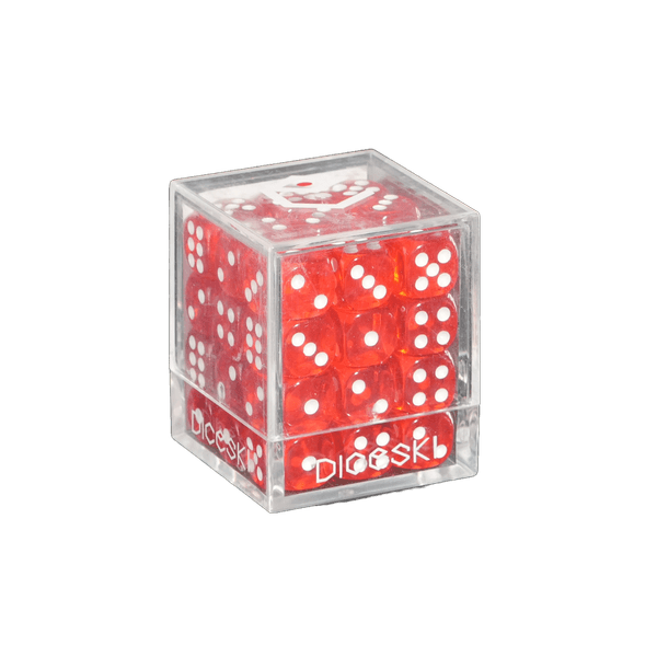 KARDIKO Diceski translucent 12mm D6 dice in red