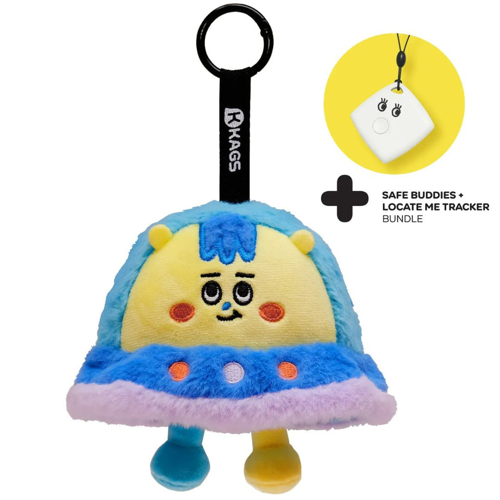 KAGS Locate Me Safe Buddy spaceship plush with tracker tag