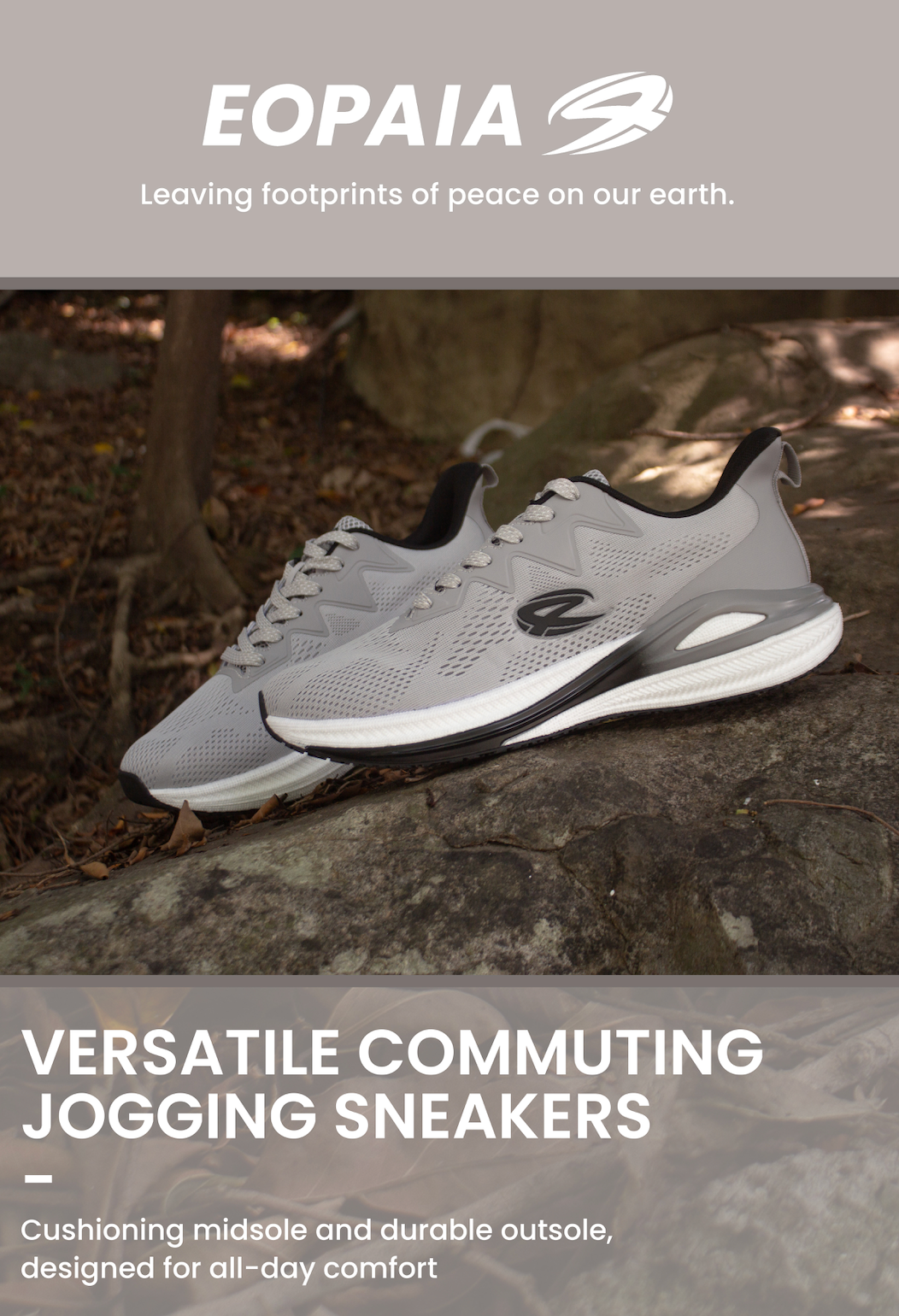 EOPAIA men's casual running shoe M293891G in grey, photo 6