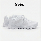 Spike white lace-up kids school shoes, photo 2