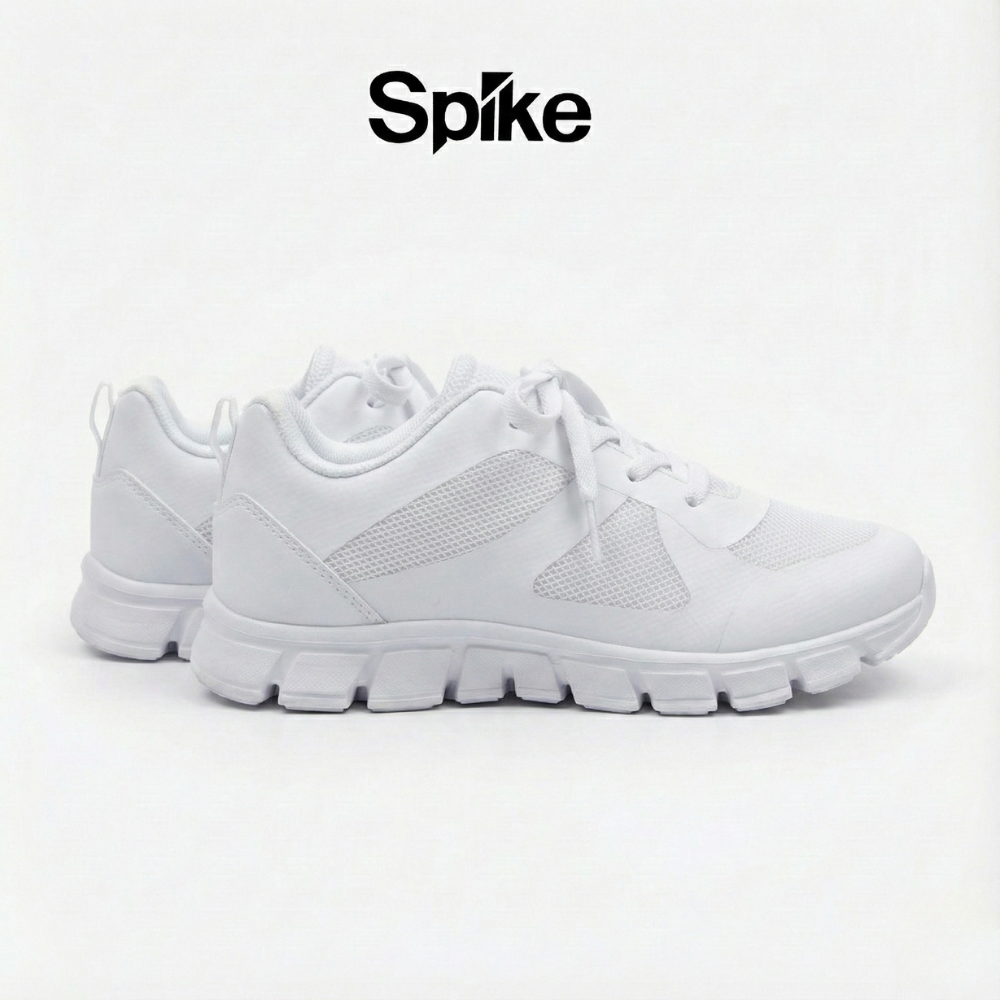 Spike white lace-up kids school shoes, photo 2