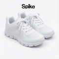 Spike white lace-up kids school shoes