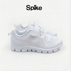 Spike white kids school shoes with Velcro straps, photo 2