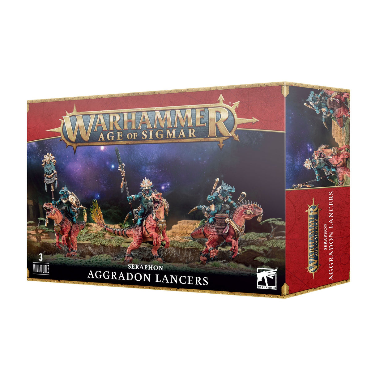 Warhammer Age of Sigmar Seraphon Aggradon Lancers miniatures