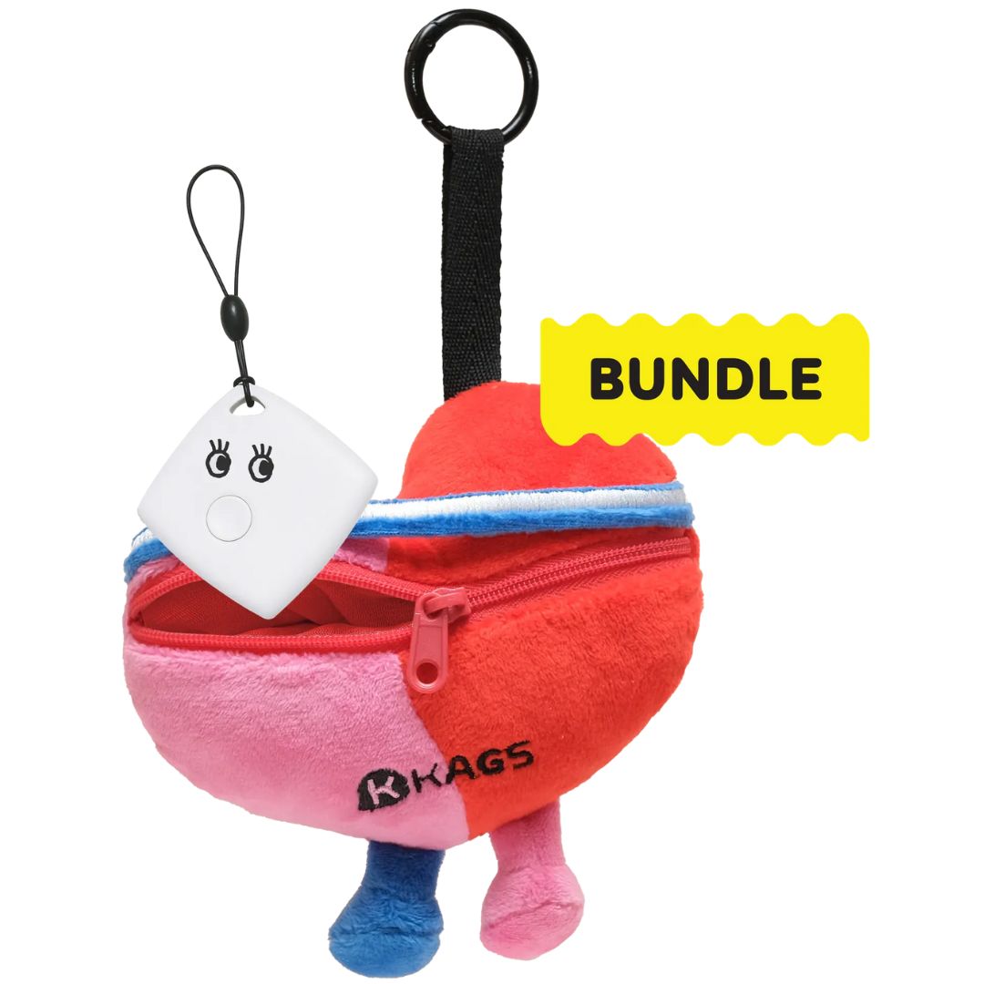 KAGS Locate Me Safe Buddy heart plush with tracker tag, photo 2