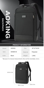 AOKING Laptop Backpack Black SN4804-W, photo 2