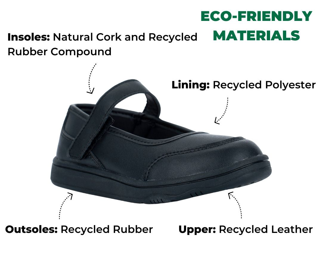 Light Treads Mary Jane recycled leather kids school shoes, photo 3