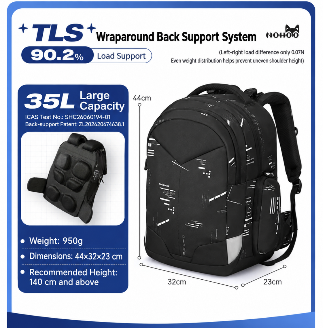 Nohoo Star Academy Max 35L school backpack