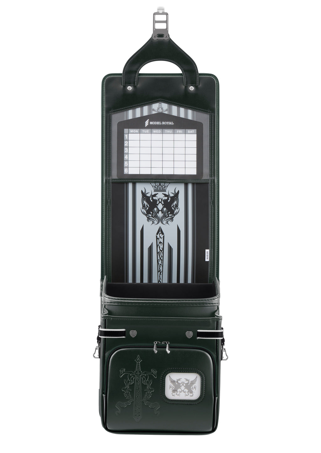 Seiban Royal Dragoon Randoseru in forest green x black, photo 4