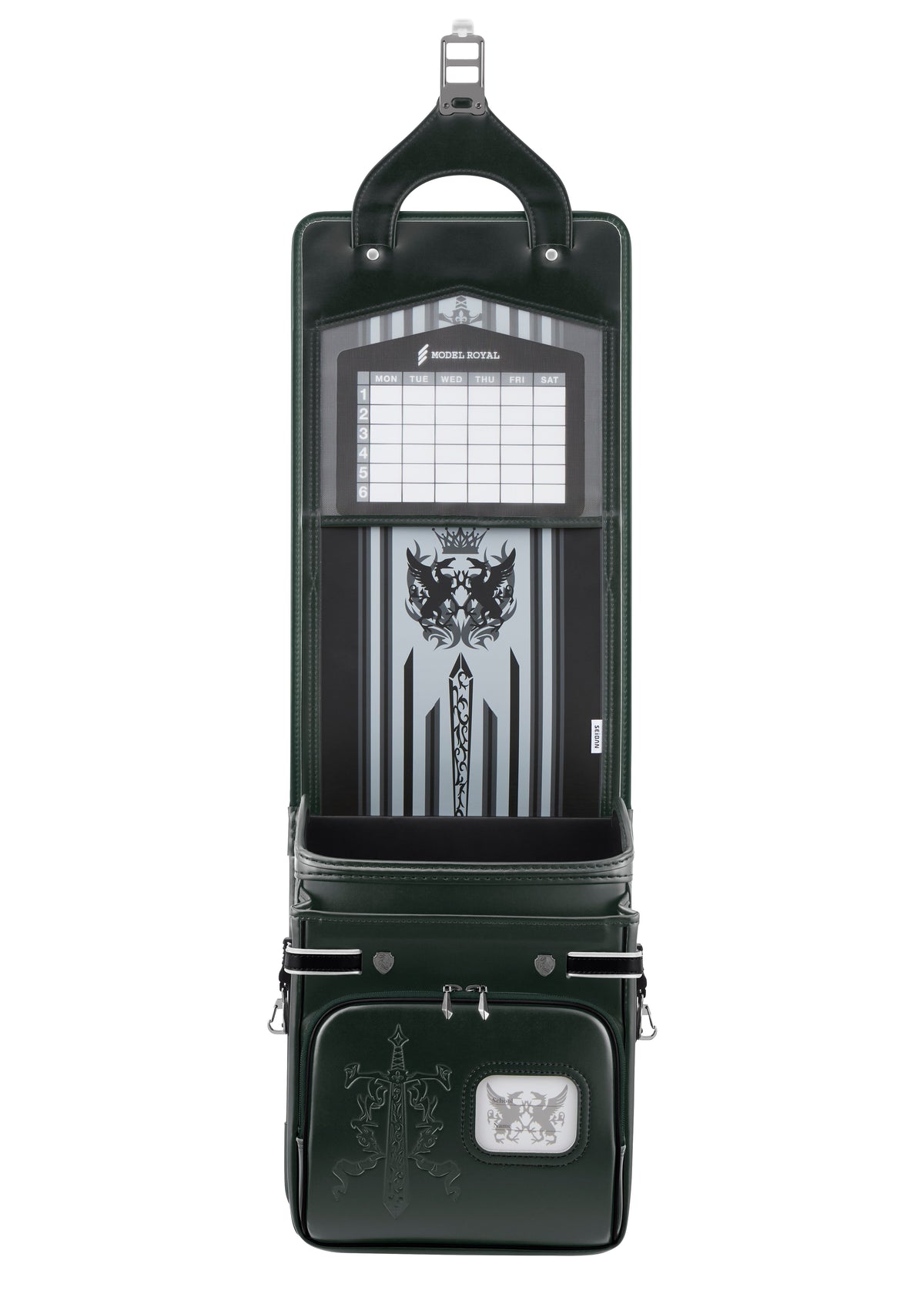 Seiban Royal Dragoon Randoseru in forest green x black, photo 4