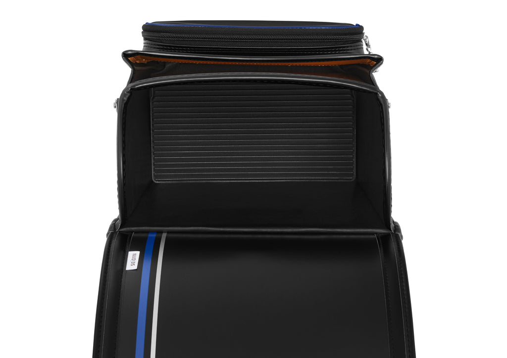 Seiban Royal Urban Randoseru in black x marine blue, photo 4