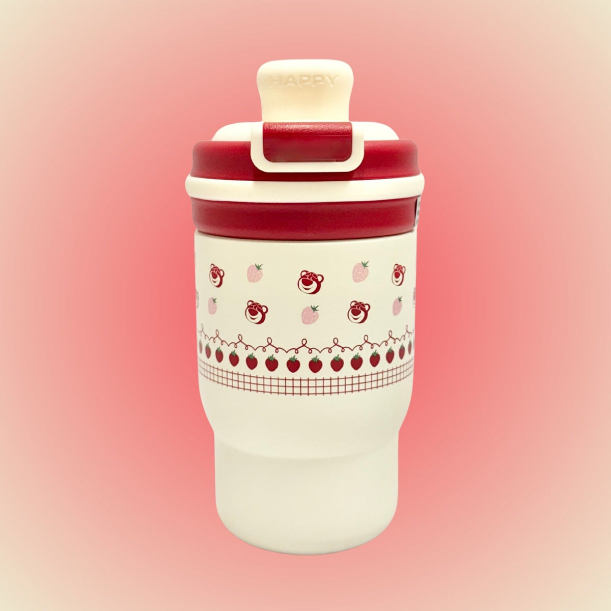 Disney insulated straw cups in Lotso, Stitch and Mickey designs