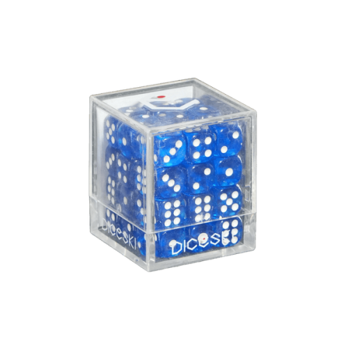 KARDIKO Diceski translucent 12mm D6 dice in blue