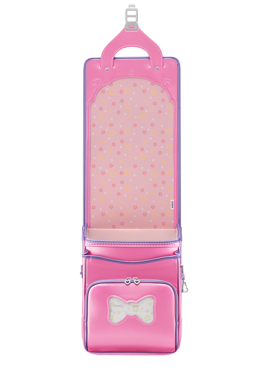 Seiban Yourmate Shiny Pop Randoseru in pearl pink x pearl purple, photo 5