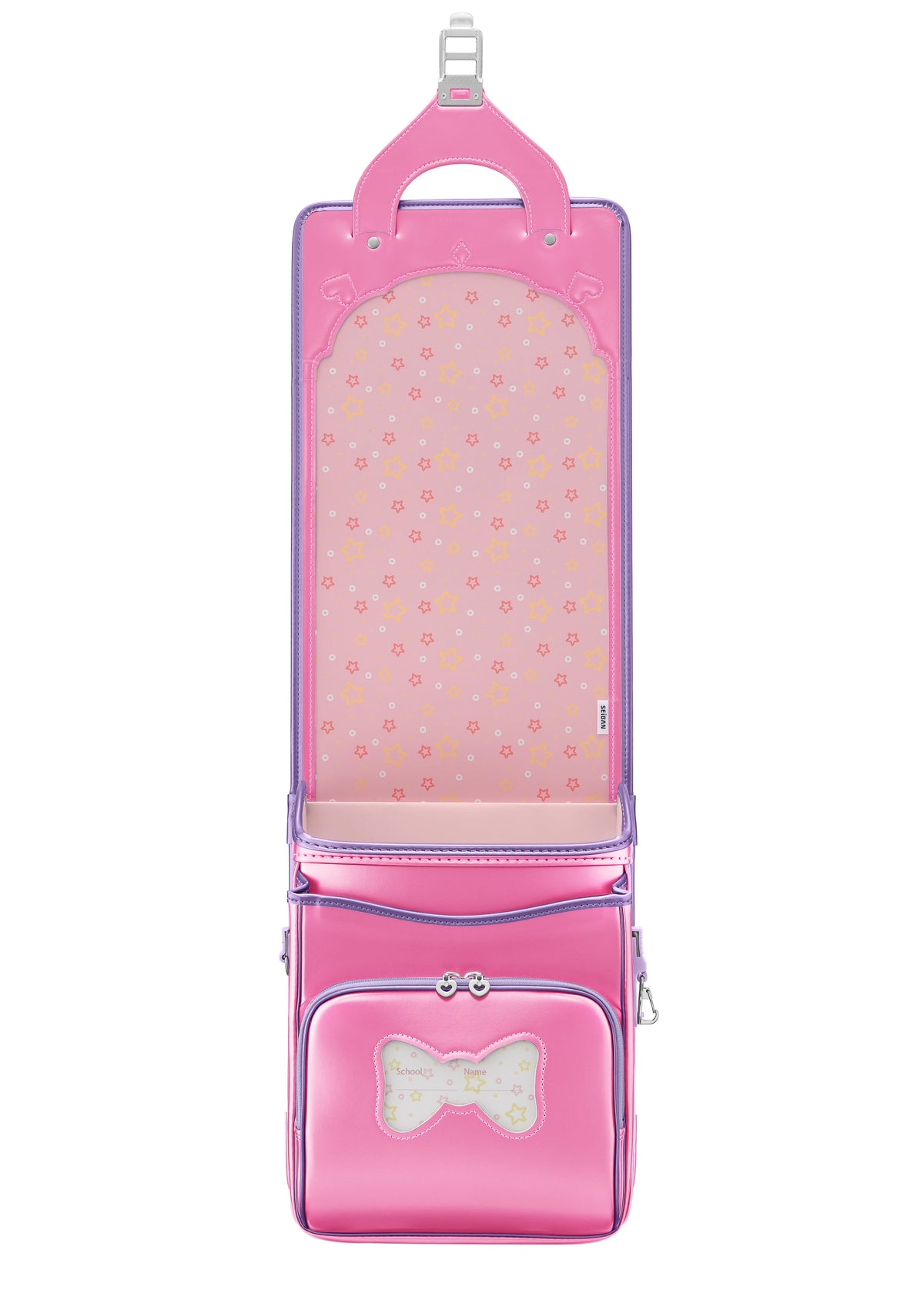 Seiban Yourmate Shiny Pop Randoseru in pearl pink x pearl purple, photo 5